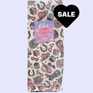 Western Cowgirl Purple-Lavender Pink Plush Flannel Throw 50 x 60 NEW NWT